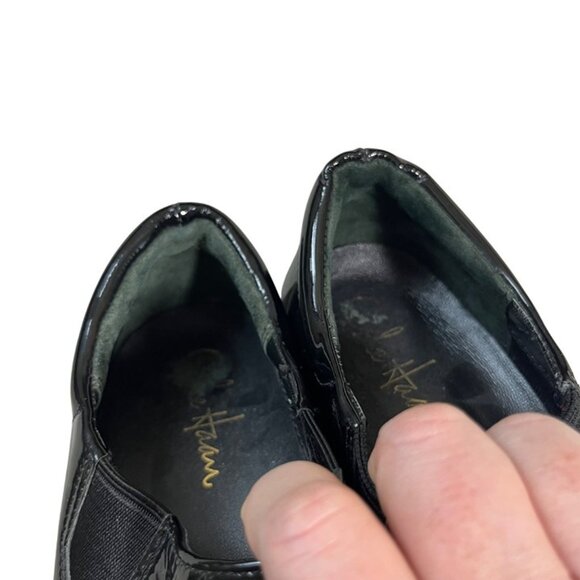 Cole Haan shoes women’s 6 1/2 black patent leather slip on clogs - Picture 3 of 10